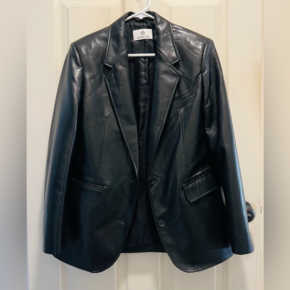 Babaton agency blazer Relaxed-fit Vegan Leather blazer size S - Picture 4 of 6